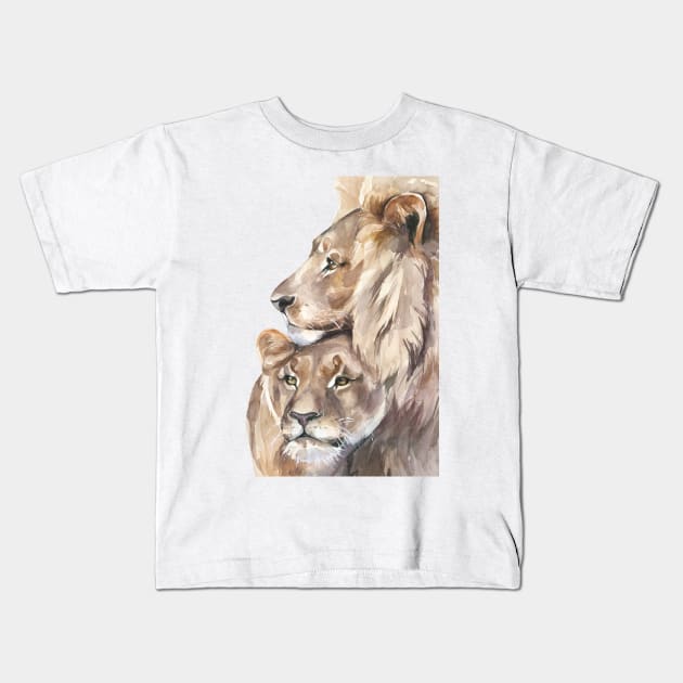 Lions Kids T-Shirt by Kira Balan